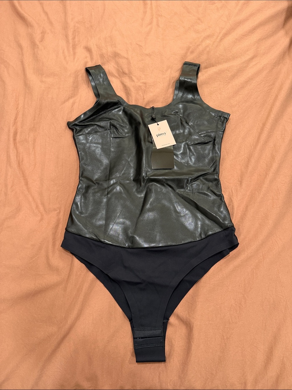 Black Faux-Leather Shaping Bodysuit - Women Intimates & Sleepwear